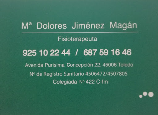 Centro de fisioterapeutas Fisioterapia Jimenez Magán en Toledo -